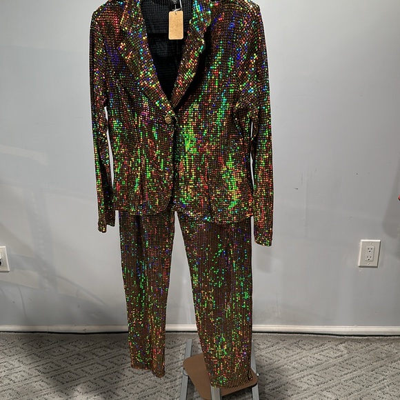 Plus Disco Gold Metallic 2 Piece Jacket Set - Picture 3 of 7